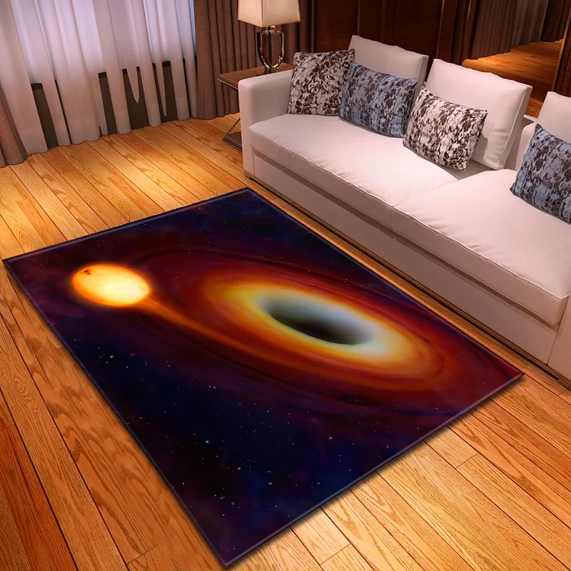 

Galaxy Space Stars 3D Carpets for Living Room Bedroom Area Rugs Parlor Tea Table Mats Soft Flannel Large Size Home Decor Carpet