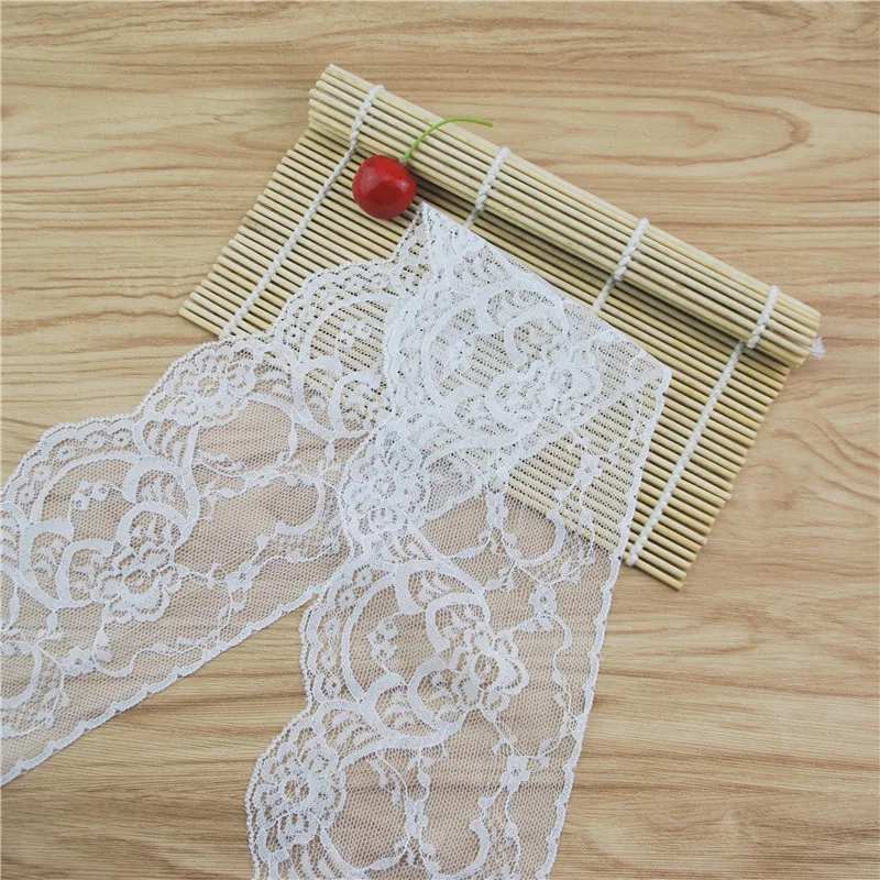 Polyester Lace Trim White Fabric, Sewing Accessories, Cloth, Wedding Dress Decoration Ribbon, Craft Supplies, 100Yards, L876