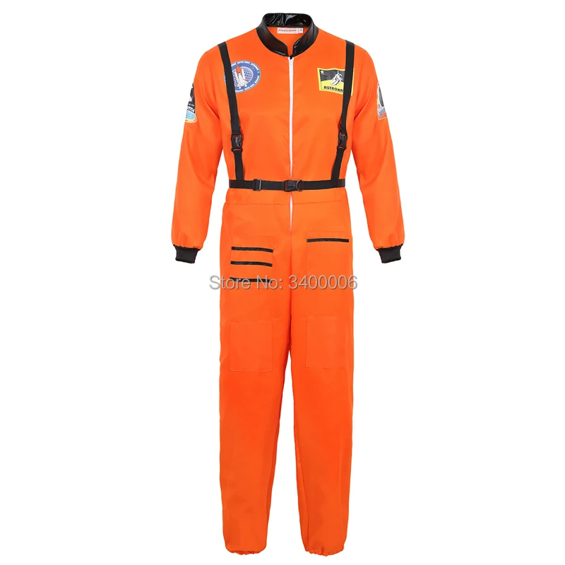 astronaut costume adult astronaut jumpsuit suit men women flight suit halloween cosplay one piece overalls blue white orange