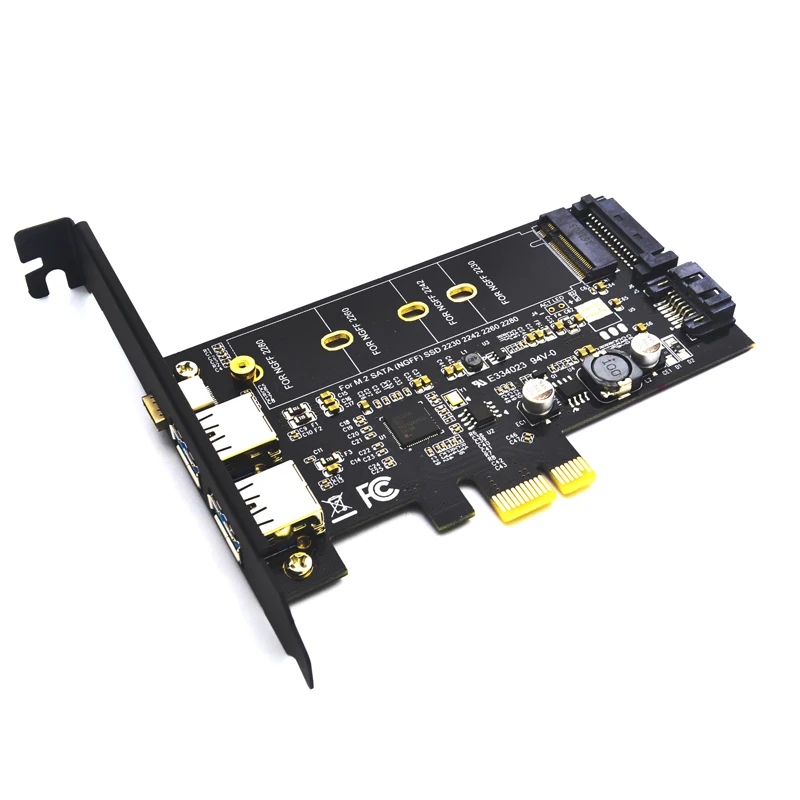 

2x USB 3,0 и Type-c M.2 PCIe адаптер M2 SSD SATA B Ключ к PCI-E 3,0 контроллеру переходная карта для 2280 2260 2242 NGFF