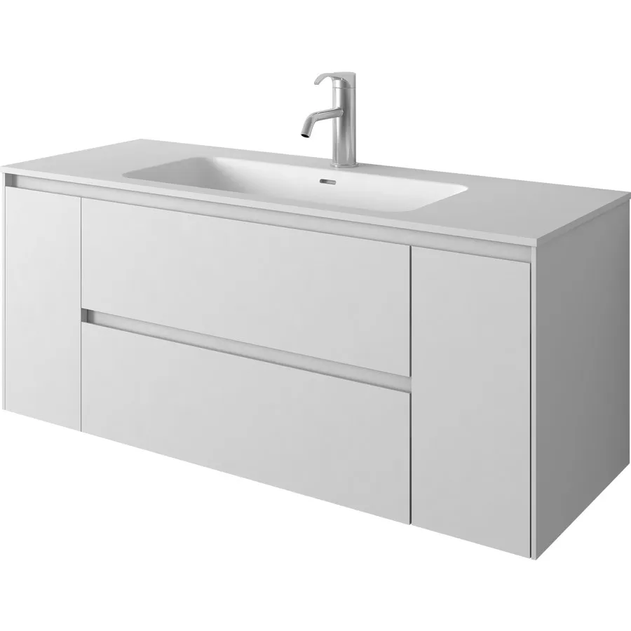 

1200mm Wall Mounted Solid Surface Stone Washbasin Oka Wooden Bathroom Vanity Cloakroom Cabinet furniture 2243-0A