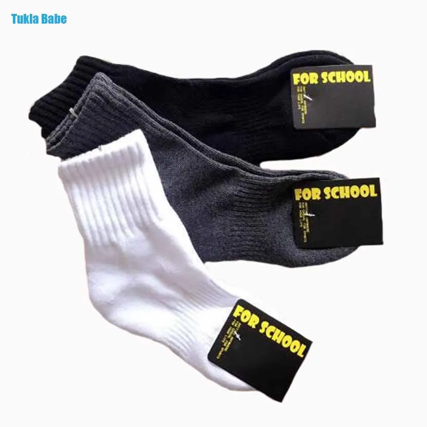 Student sports socks children's cotton socks half-loop moisture-absorbing boneless autumn and winter boys girls socks