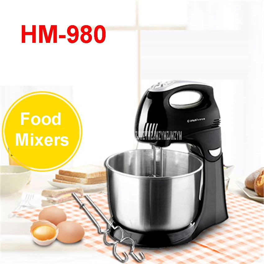 

220V/50 Hz HM-980 multifunctional stand mixer 4.3L food mixer dough mixer stainless steel Barrel Desktop, handheld dual purpose