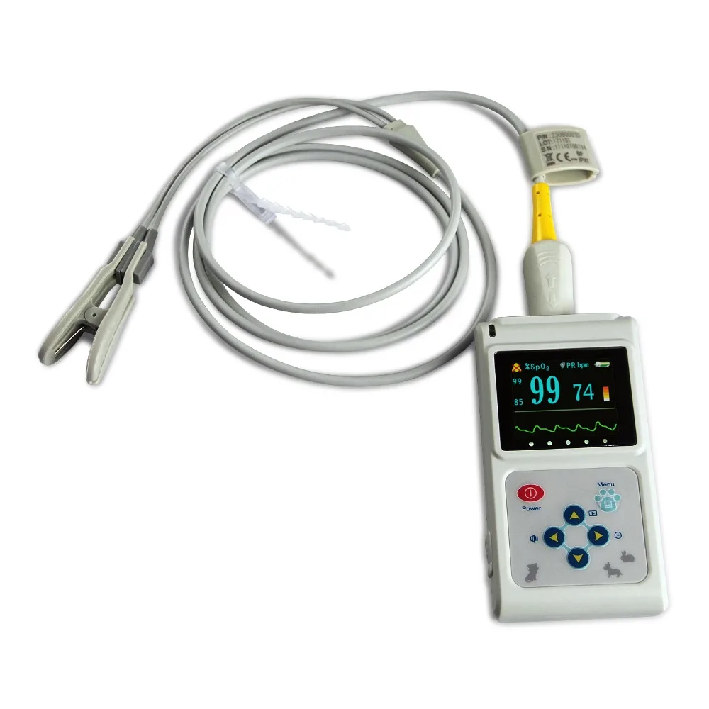 Veterinary CONTEC CMS60DVET SPO2 Pulse Oximeter, Tongue Ear Blood Oxygen Monitor, PC Software(Download Online)