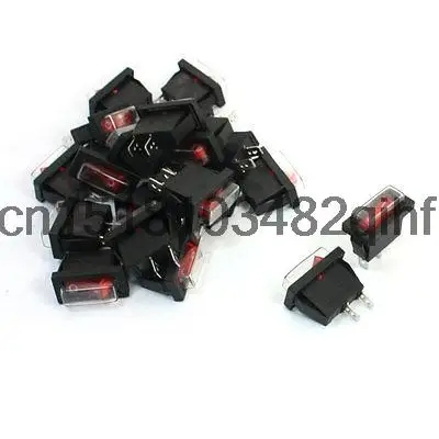 

20Pcs 2 Pin On/Off SPST Red Button Waterproof Snap in Boat Rocker Switches