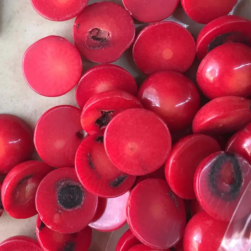 New Fashion 10pcs Red Flat Back Cabochon Natural Stone Coral Beads For DIY Jewelry Handmade Craft Making Ring Hat Bag Gift