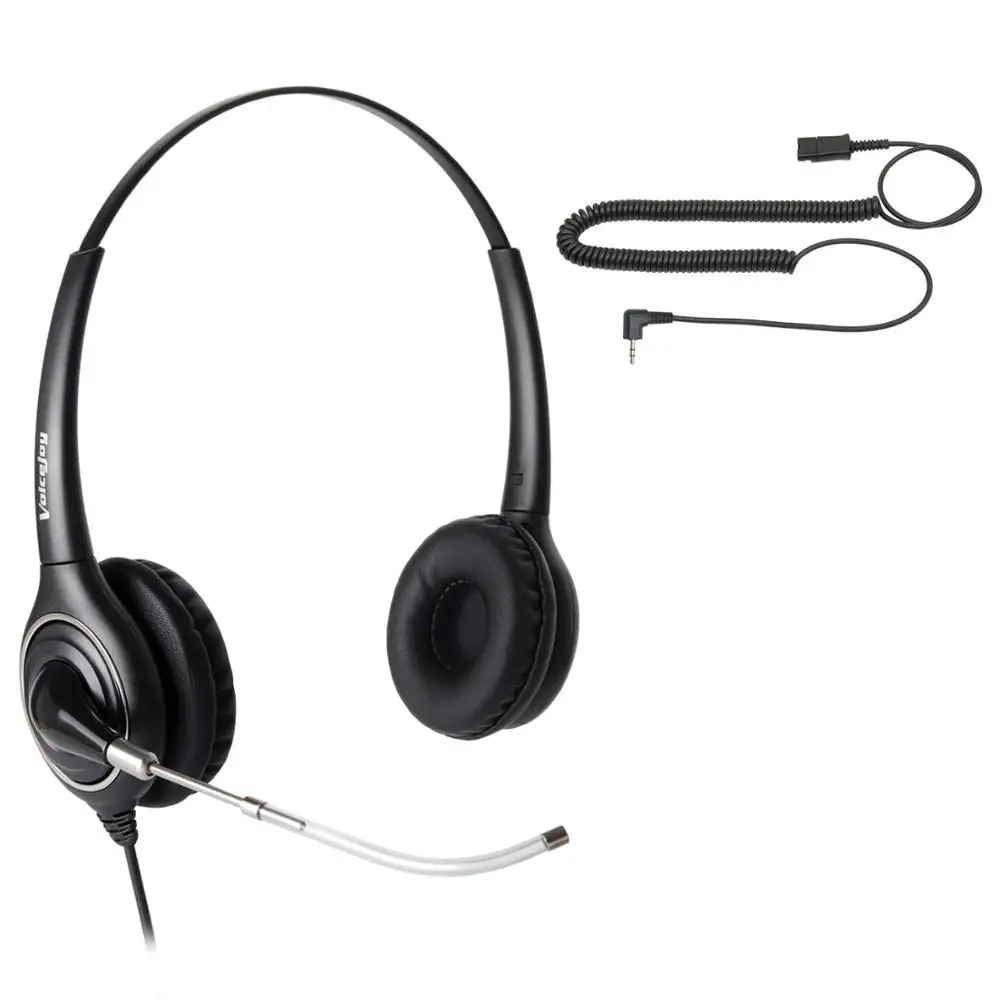2.5mm Plug Noise Canceling Microphone with Quick Disconnect Cord Telephone