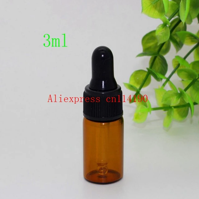 Useful 1ml 2ml 3ml Empty Brown Dropper Mini Glass Vial Essential Oil Display Bottle Small Amber Perfume Sample container