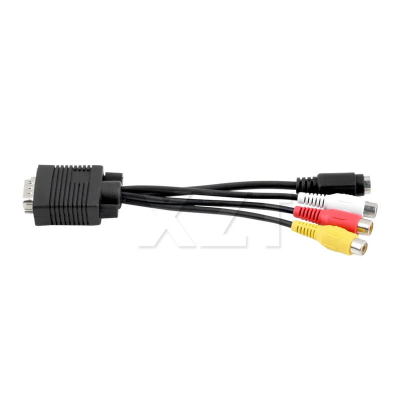 High Quality VGA SVGA 15pin Male to S-VIDEO 3 RCA Jack TV AV Converter Cable Adapter