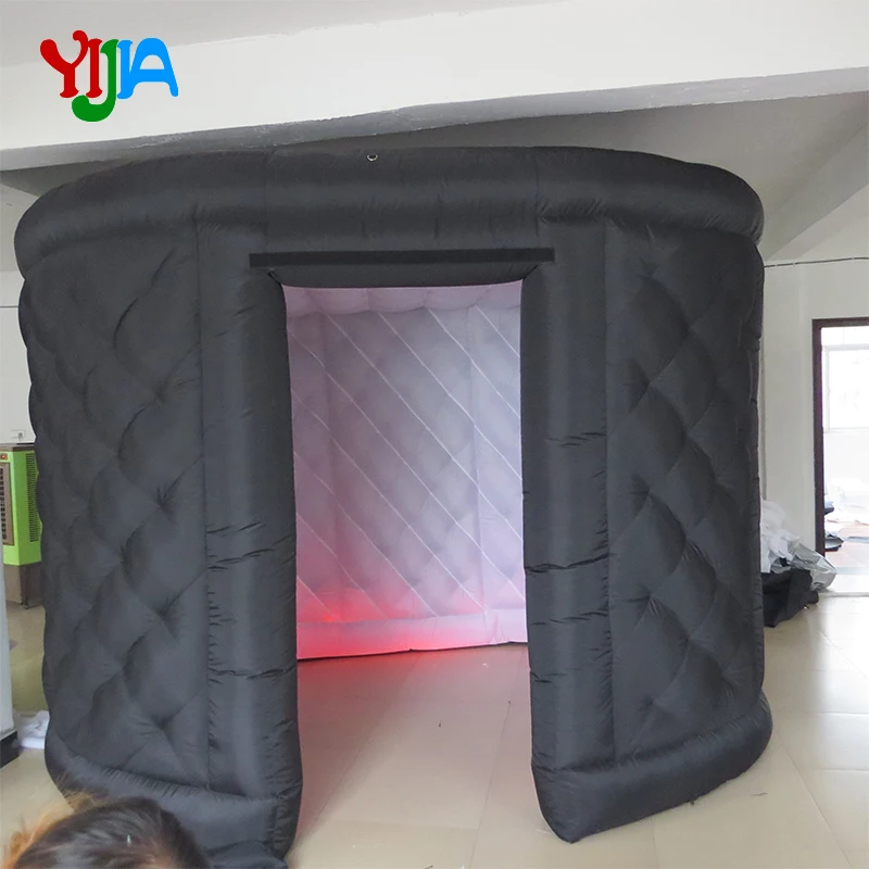 

Oval LED Inflatable Photo Booth Black Outside and White Inside Portable Photo booth Wedding Party Backdrop Hot selling