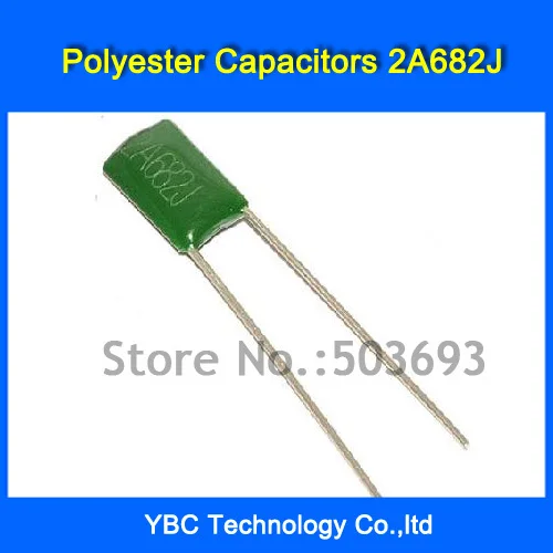 

500pcs/lot Polyester Film Capacitor 2A682J 100V 6.8NF 6800PF