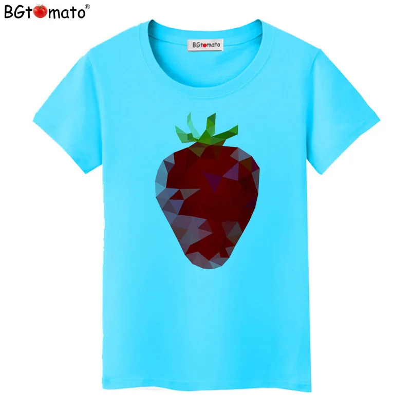 BGtomato Digital Strawberry beautiful T-shirt women brand new comfortable funny Shirts Hot sale summer tops tees