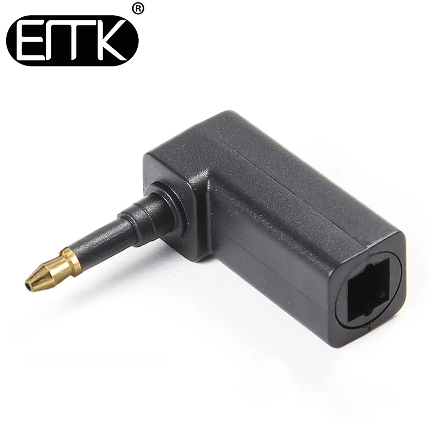 EMK-mini adaptador toslink de ángulo recto de 90 grados, adaptador óptico 3,5 para Macbook, TV Box