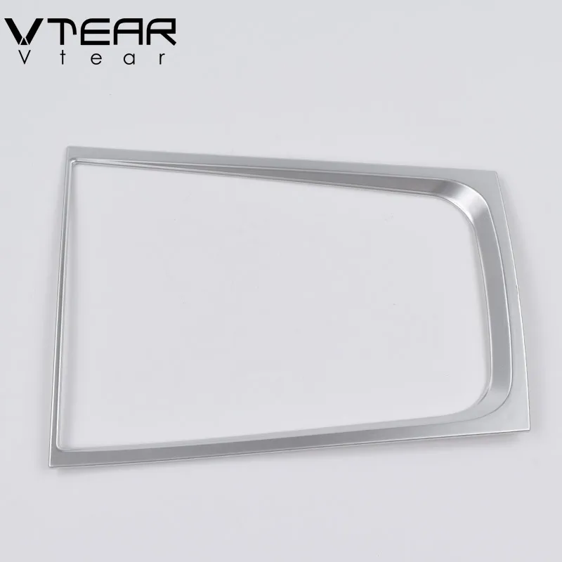 Vtear for Skoda Kodiaq gear frame cover chrome center centre console panel circle accessories gear shifter collar decorative 21