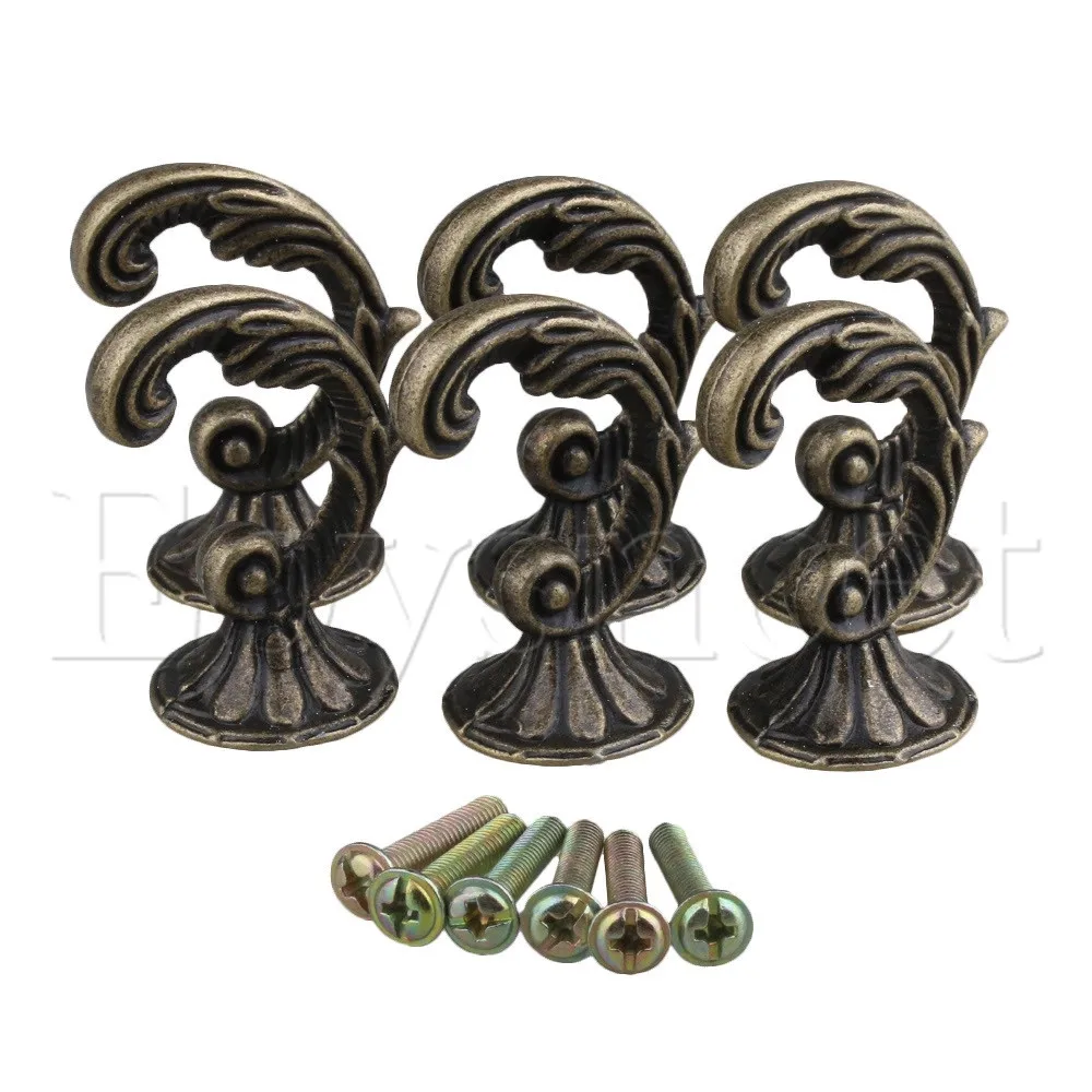 45x24mm Bronze European Style Coat Hat Single Antique Hooks Pack of 6