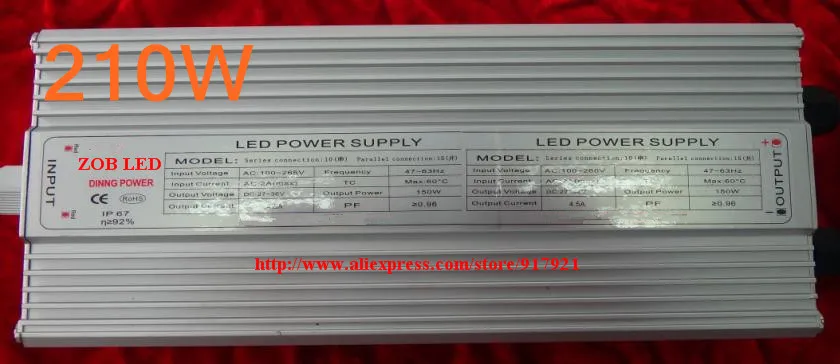 210w led driver, DC54V,4.2A,high power led driver for flood light / street light,IP65,constant current drive power supply