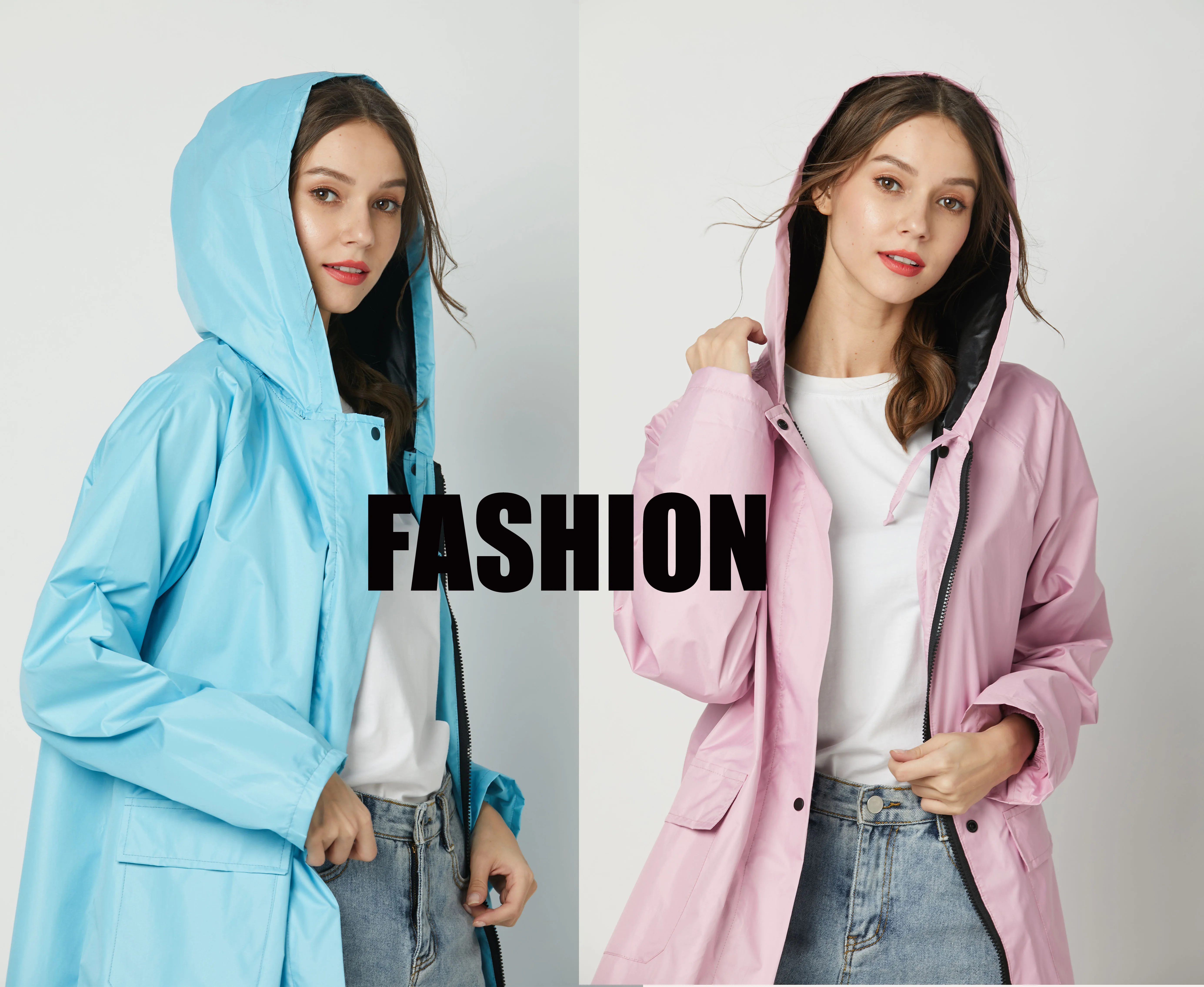 fashion Girl Lady Hooded Raincoat Outdoor Travel Waterproof Riding Cloth Rain coat for Women Poncho Long Rainwear raincoat