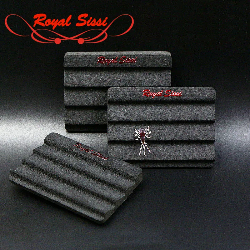 Royal Sissi 5pcs ripple foam fly foam patch EVA foam breastplate chest card with hook loop back fly fishing hooks keeper widgets