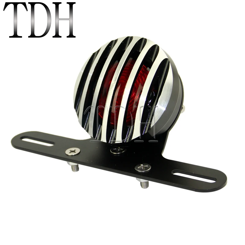 Motorcycle Grille Retro Taillight 12V LED Stop Tail Lamp For Chopper Bobber Cafe Racer Custom Vintage Grill Rear Brake Lights