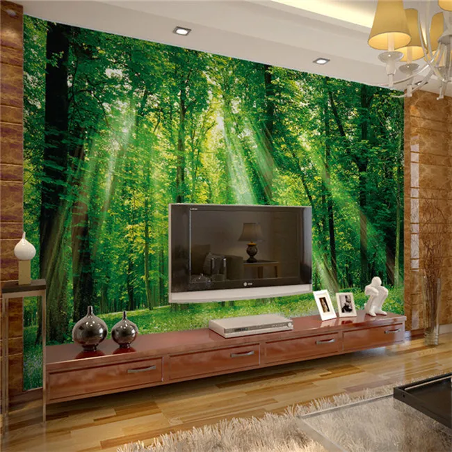 

3d huge mural light in forest papel de parede background bedroom sofa tv wallpaper murals wallpaper