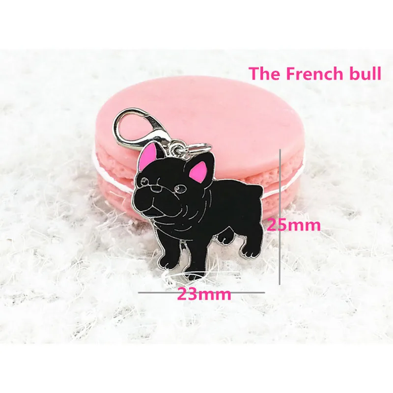 5 TEILE/LOS Französisch Bulldog Großhandel Katze Hunde Pet anhänger freunde geschenke Schlüsselring Schmuck Tasche Diy Pet Dog Tag Halskette Anhänger