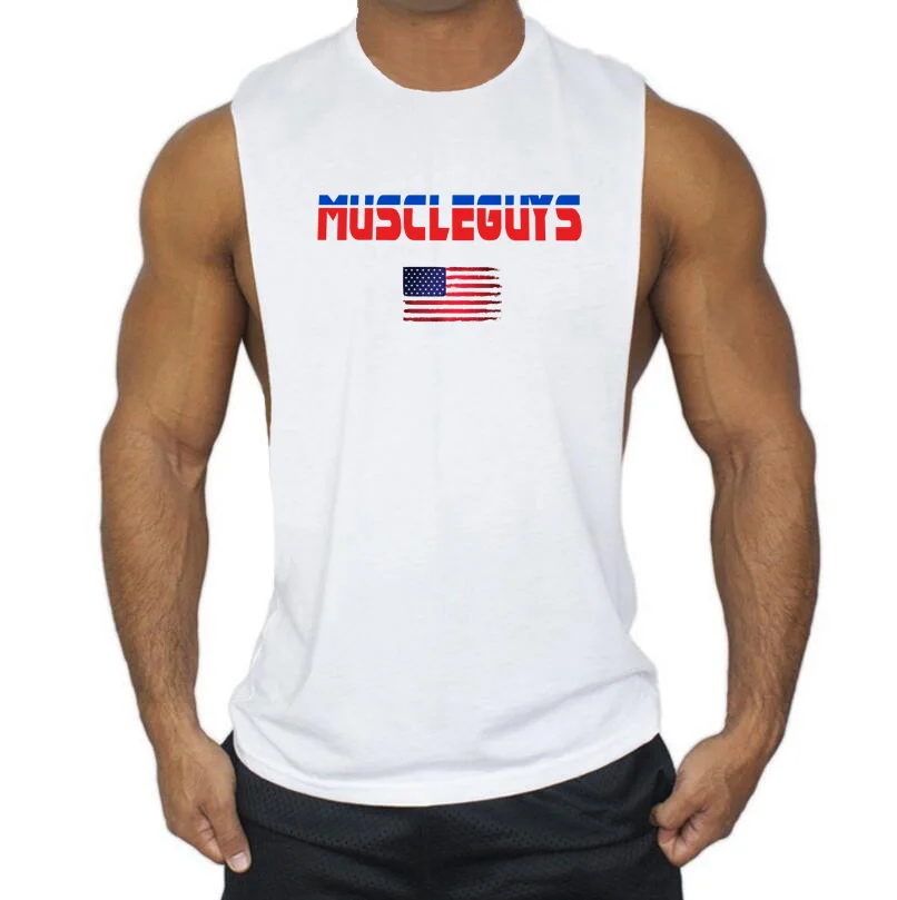 Muscle guys Brand Fashion Men's Gyms Tank Tops Low Cut Sexy Top Tees Xman Fitness Men Vest bodybuilding singlet tanktop