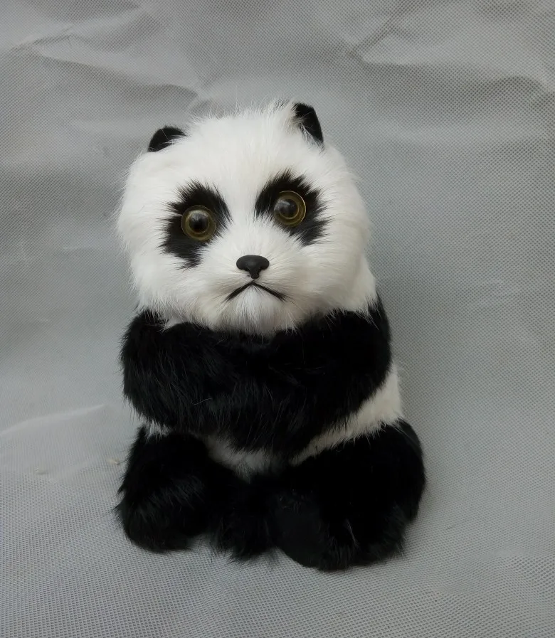 

cute simulation panda toy polyethylene & furs black&white sitting panda model gift about 16x15x21cm 2215