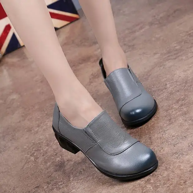 

100% Genuine Leather Flat Shoes Woman Loafers 2018 New Fashion Women Casual Single Shoes Women Flats