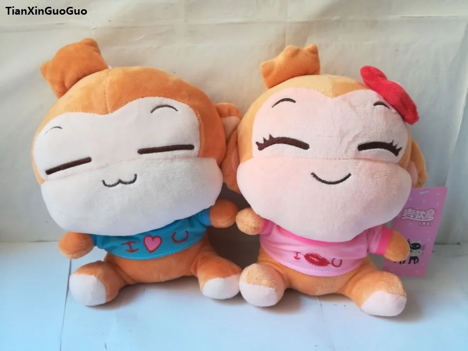 

about 28cm cute monkey yoyo and cici plush toy, i love you " love monkey soft doll one pair Christmas gift w0147