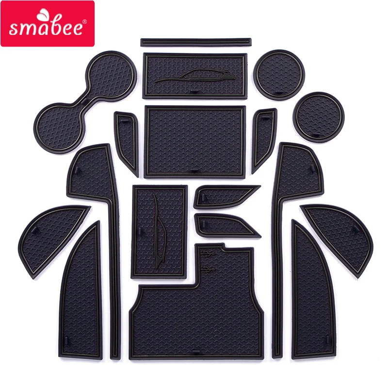 smabee Gate Slot Mat for Mazda CX-5 2017- 2022 Anti-Slip Interior Accessories Rubber Door Pad Cup Holder Non-Slip Mats