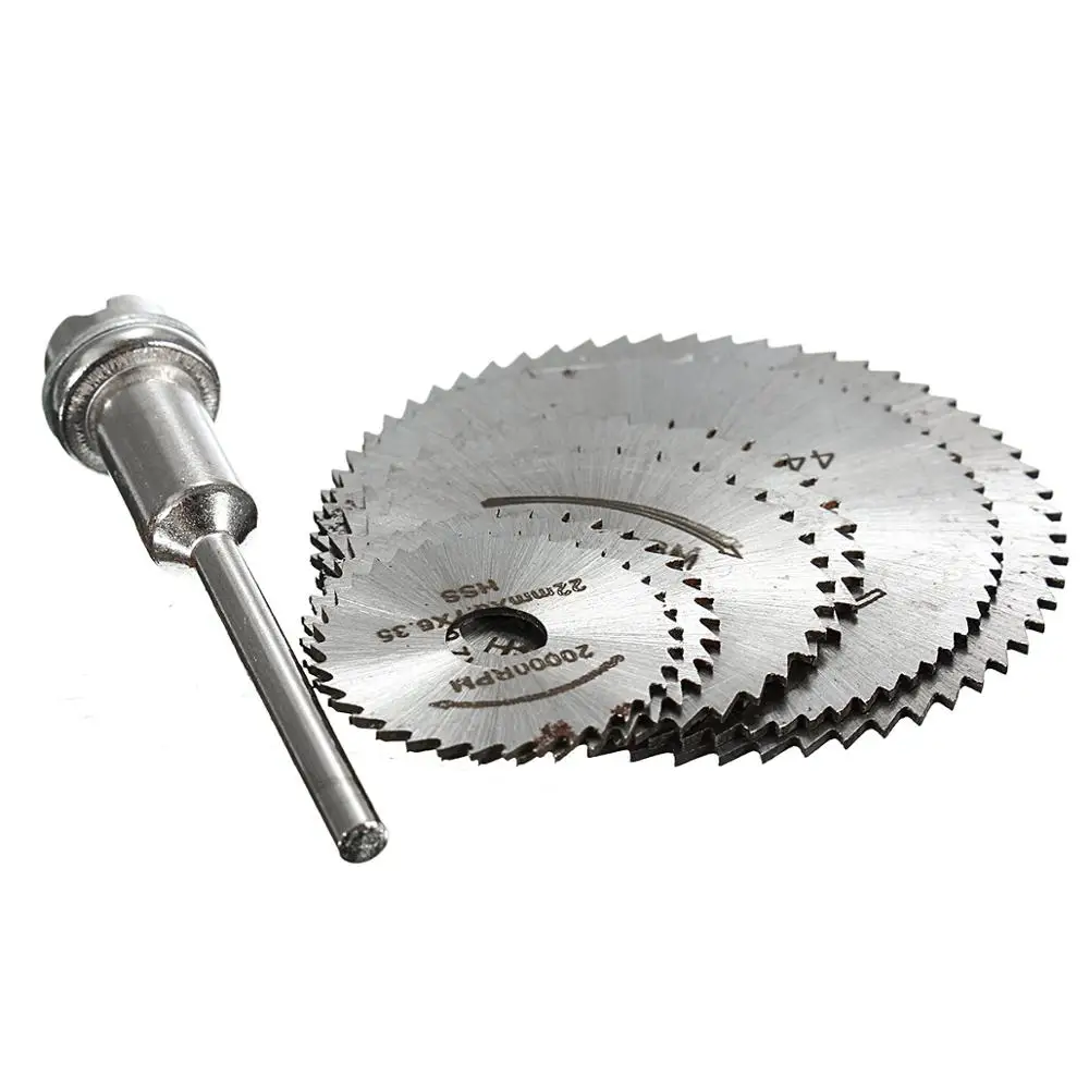 7pcs HSS Circular Saw Blade Rotary Tool For Dremel Metal Cutter Power Tool Set Wood Cutting Discs Drill Mandrel Cutoff