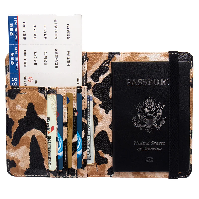 Serpentine complex passport cover with bandage waterproof passport holder Built in RFID Blocking Protect personal information