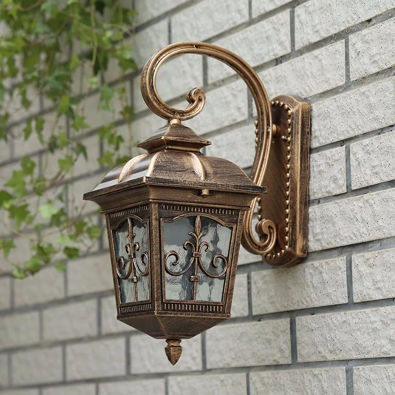 Waterproof Aluminium Die-casting Porch Light Outdoor Wall Lamp Never Rust Cottage Antique Garden Yard Aisle Street Lights Bronze