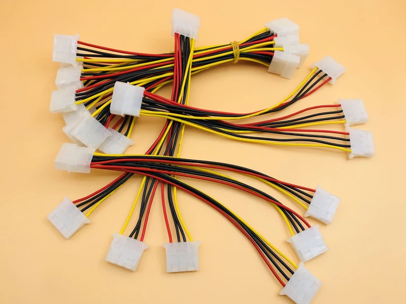 

5PCS 4Pin IDE Power Cables 4Pin Molex Male to 3 Molex IDE Female Power Supply Splitter Adapter Cable for BTC Mining