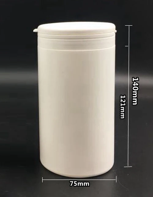 20pcs 500ml White Color PE Plastic Bottles, Capsule Jars, Packing Storages, Sweet/Candy Containers With Tearing Caps