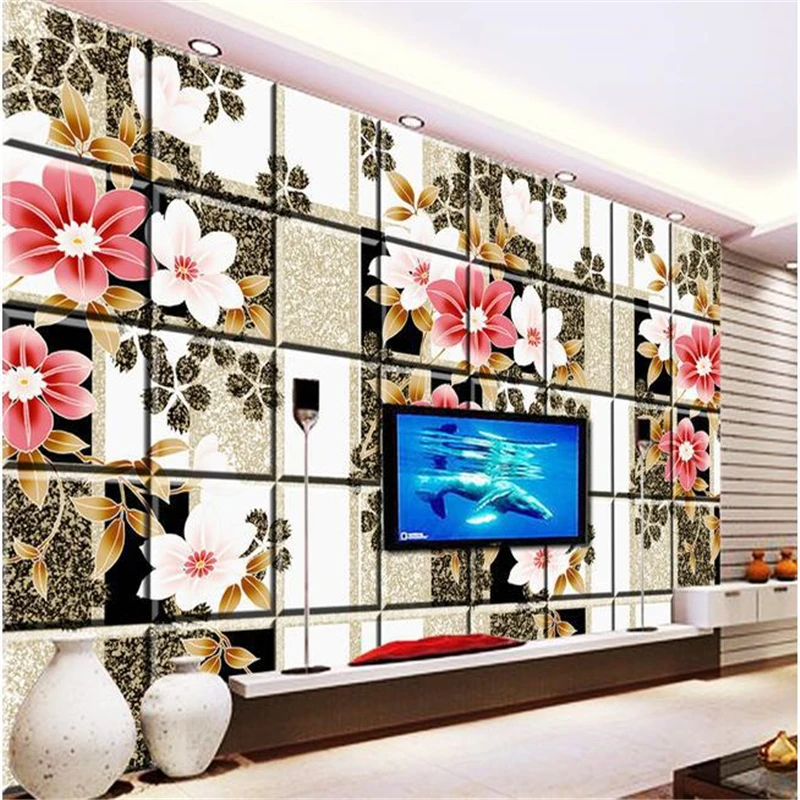 

beibehang Mural 3d TV backpack wall paper fashion flower murals 3d eco-friendly wallpaper for papel de parede photo wallpaper