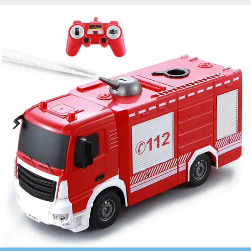 2.4G Radio Control  RC Fire Truck Remote Control Water Jet Fire Engine For Kids Gift Toys