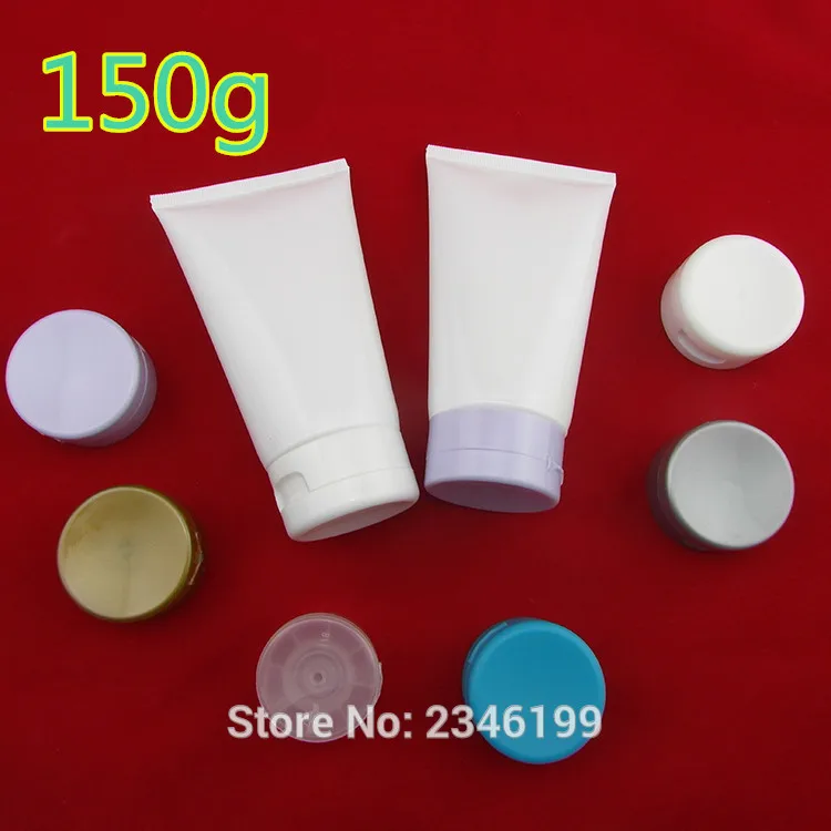 

150ML150G20pcs/lot White Empty Cosmetic Hose Soft Tubes,Plastic DIY Facial Cleaning Cream Container,Body Cream Refillable Bottle