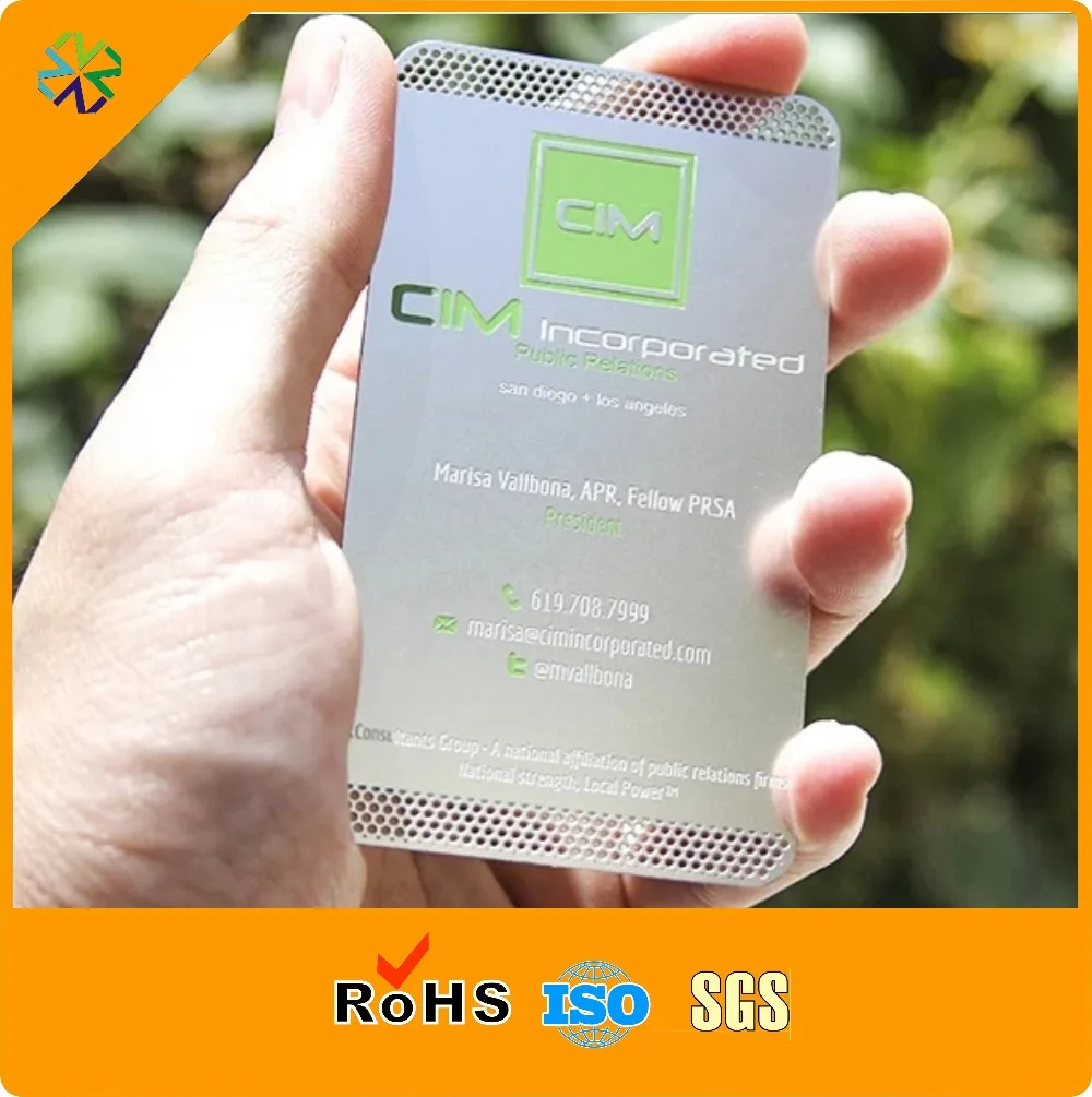 

Stainless steel metal cards