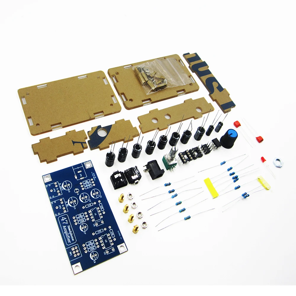 new 1set Headphone Amplifier Board Kit AMP Module Kit For Classic 47 DIY with case