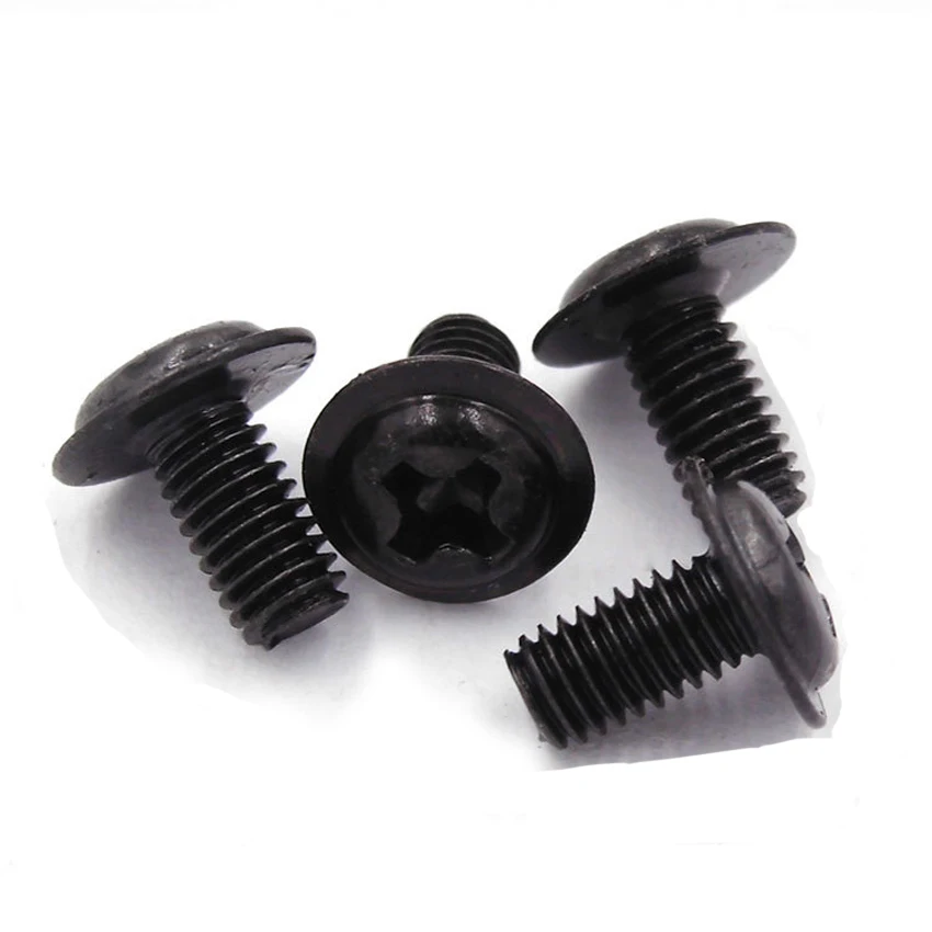 50/100 pz M2 M2.5 M3 M4 M5 croce Phillips testa Pan con vite rondella per custodia per PC supporto per scheda madre viti per Computer fai da te nero