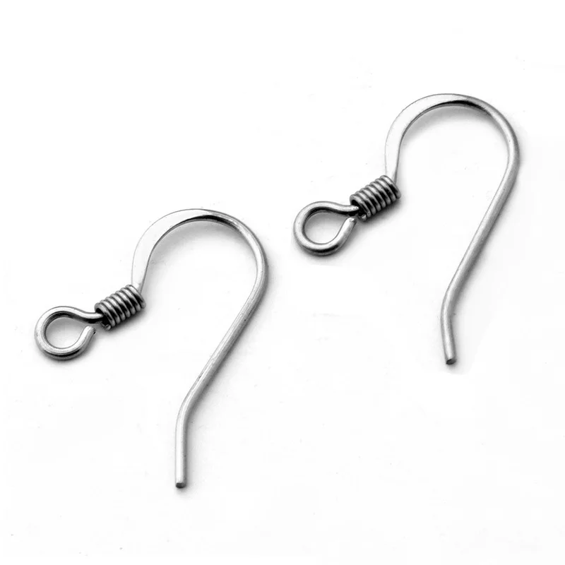 

100pcs Stainless Steel Flat Wire Ear Wires Earrings Hook with Loop Blanks Spring French Earwires DIY Findings Stuffs 11x18mm