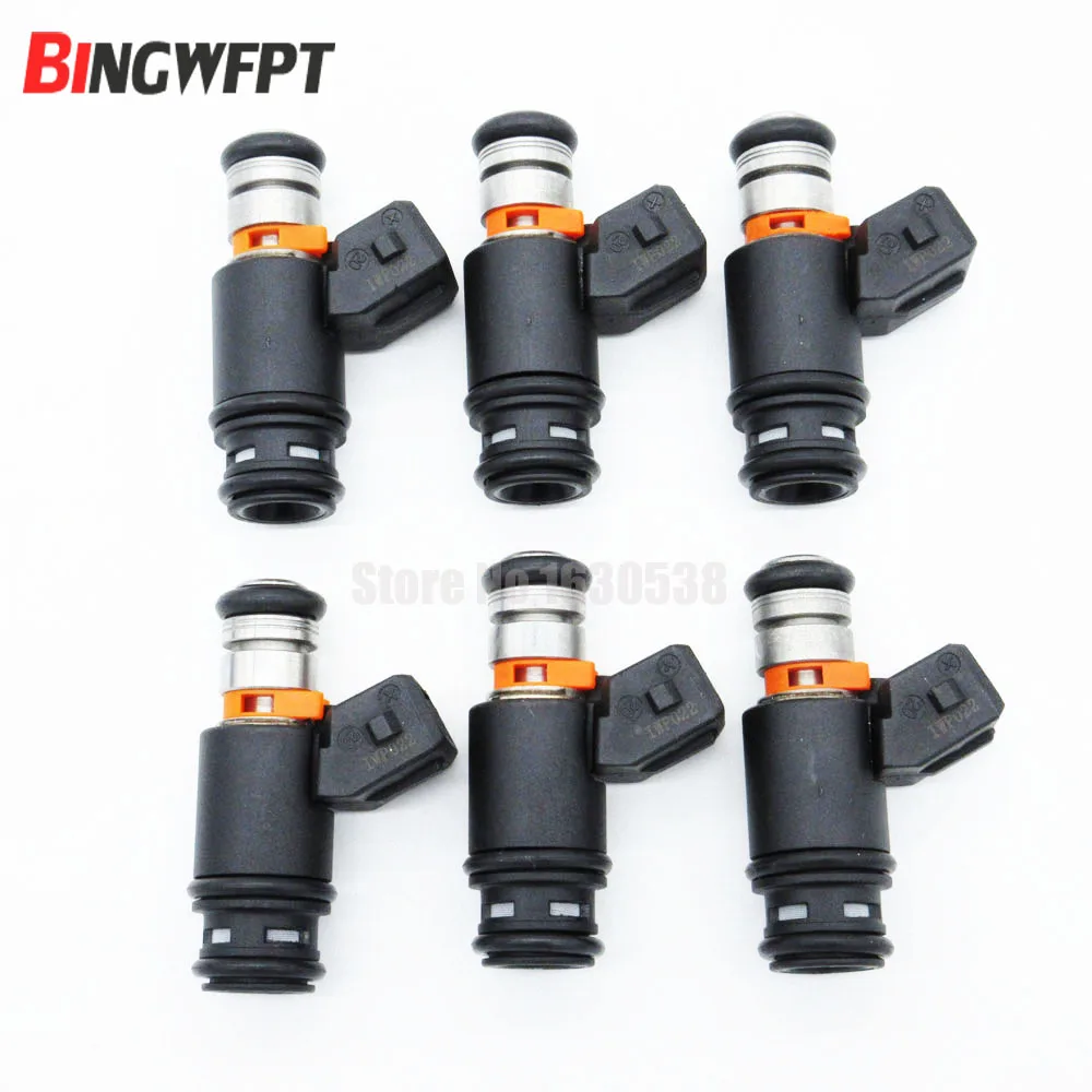 Inyector de combustible para coche, accesorio para Volkswagen VW Golf Jetta EuroVan 2,8 V6 IWP022 805000348303 021906031D 021906031B FJ573, 6 unidades por lote