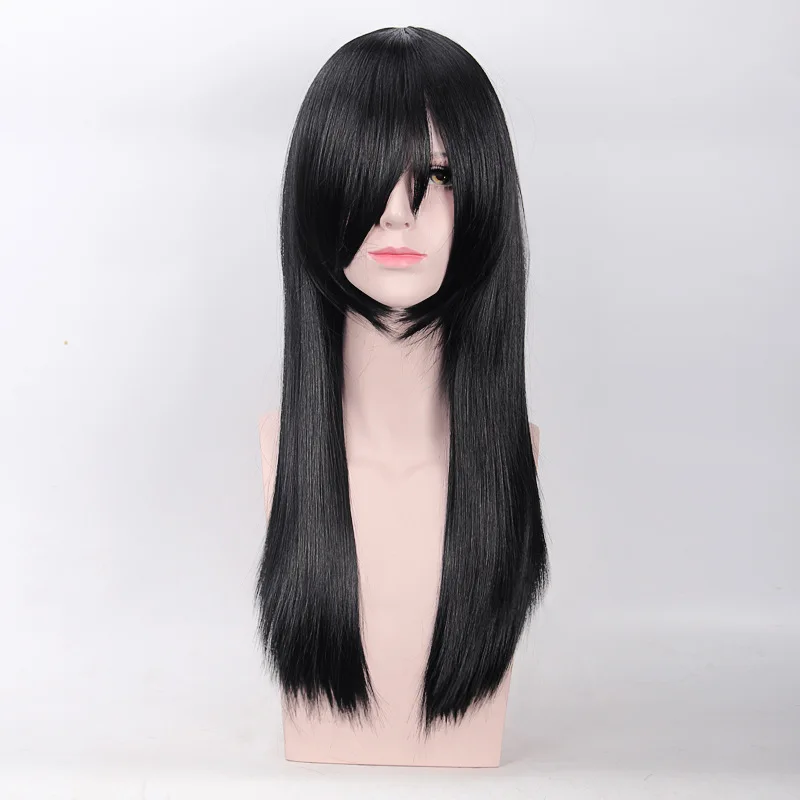 Miss Kobayashi's Dragon Maid Fafnir Long Straight Black Cosplay Wig Synthetic Hair Halloween Costume Party Play Wigs