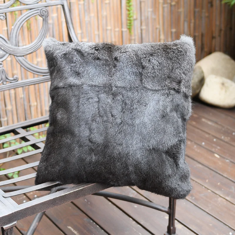 

Free Shipping CX-D-05D Real Rabbit Fur Soft Sofa Cushion Cover / Pillow Case