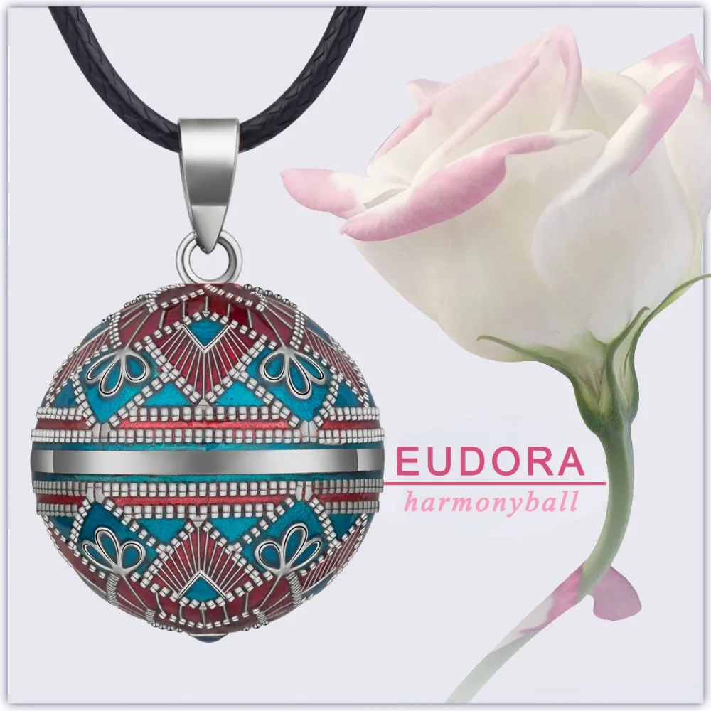 EUDORA Harmony Ball Necklace Vintage Chime Bola Pendant for Women Fashion Jewelry Gift Mexican Pregnancy Ball 45\'\' Chain 3 Style