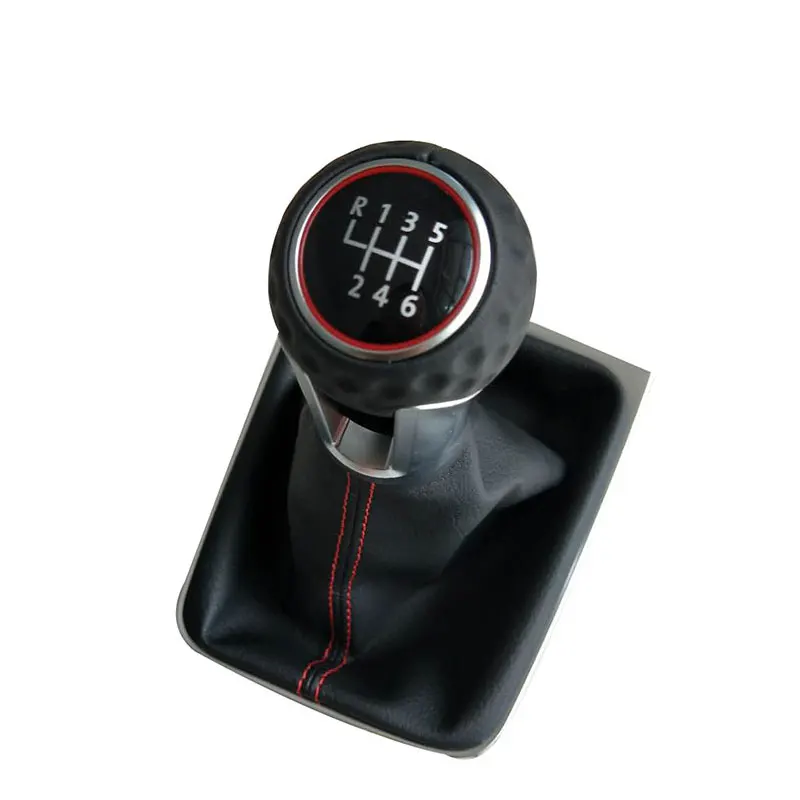 5 Speed 6 Gear Car Gear Shift Knobs Stick Handle With Gaitor Covered Leather Knob For VW GOLF 7 Mk7 2013 2014 2015 2016 2017-