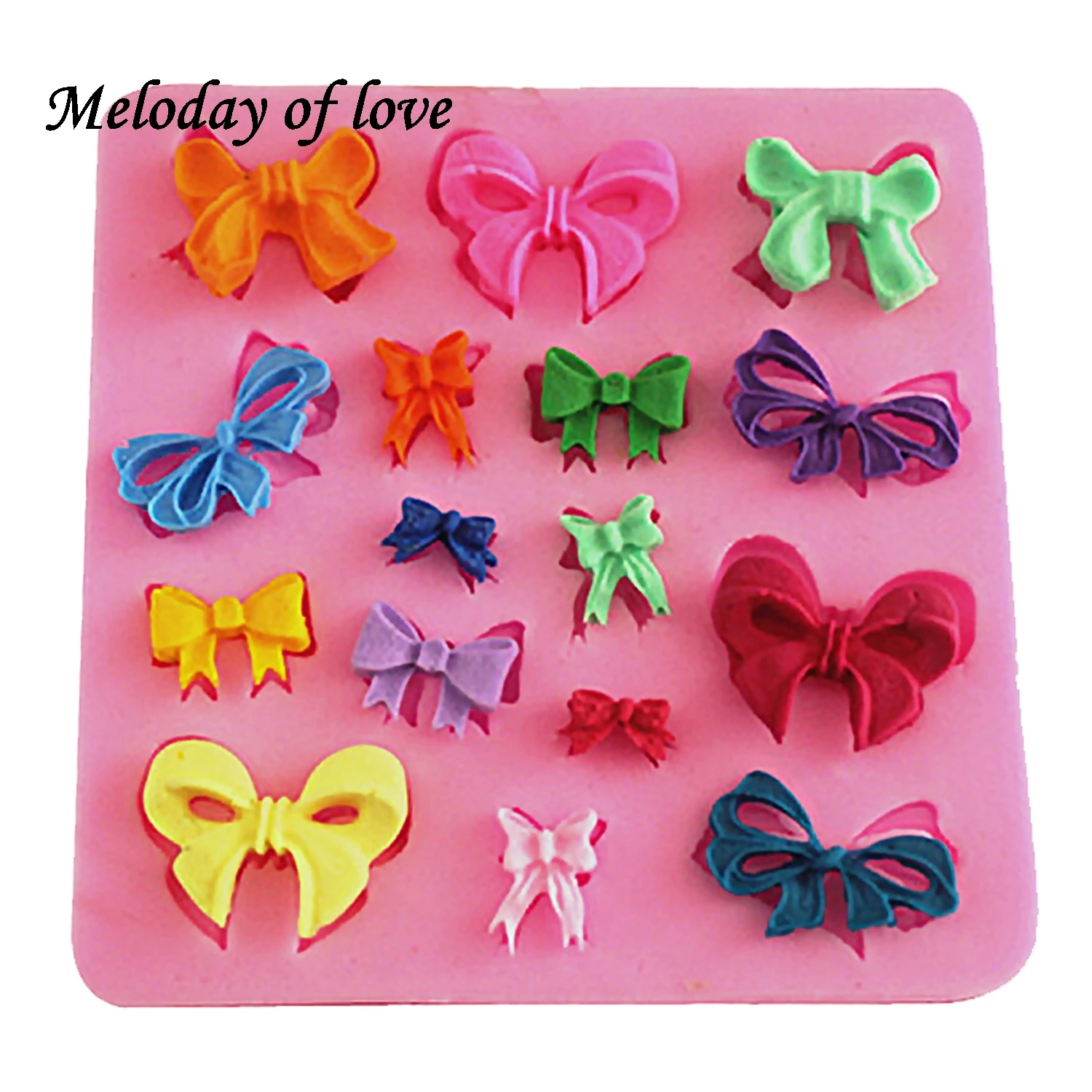 

Many Mini Bows bow-knot Shape Silicone Mold 3D rosette Fondant Moulds Sugar Lace Mold Cake Brim decorating tools T0095