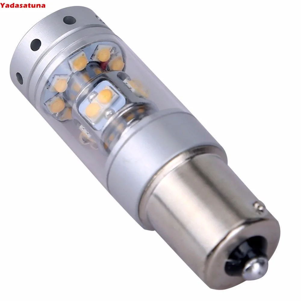 2 X 1156 T25-BA15S LED Auto Ampoule 28-SMD 140W 1073 Feu Arriere/Recul P21W Voiture Lampe Blanc 6000K DC 12-30V 1200LM