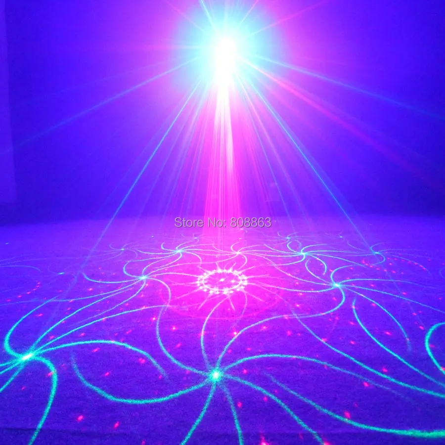 ESHINY Remote Mini R&G Laser 64 Patterns Projector Blue Led Bar DJ Dance Disco Family Party Lighting Stage Light Show N8T191